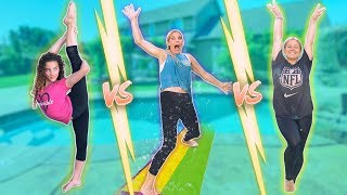 SOFIE DOSSI vs SHAWN JOHNSON vs REBECCA ZAMOLO Gymnastics Challenge [upl. by Enaerb801]