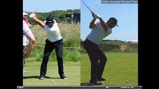 Jon Rahm golf swing  Long Iron faceon amp downtheline July 2017 [upl. by Vince811]