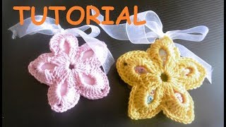 Bomboniera StellaFiore Portaconfetti Uncinetto Fai Da Te  TUTORIAL [upl. by Anaeirb12]