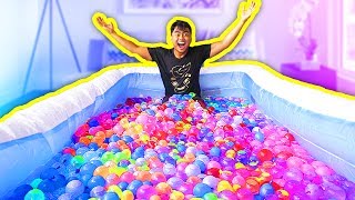 1000 WATER BALLOONS IN A POOL [upl. by Ylloj]