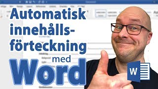 Word  Automatisk innehållsförteckning [upl. by Inverson]