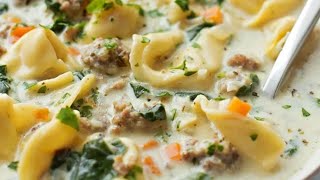 Creamy Sausage Tortellini Soup INCREDIBLE [upl. by Oinimreh]