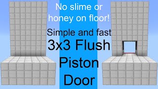 Tutorial 3x3 Flush Piston Door in Minecraft Bedrock Edition Simple and Compact [upl. by Aisan]