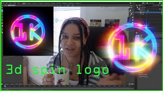 3D SPINNING IRIDESCENT LOGO in Blender Tutorial [upl. by Allekram]