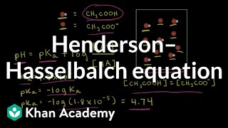 Henderson–Hasselbalch equation  Acids and bases  AP Chemistry  Khan Academy [upl. by Aloise]