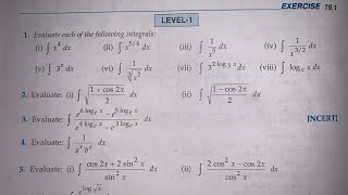 RD SHARMA EX 191 Q1 TO Q6 SOLUTIONS OF CHAPTER 19 INDEFINITE INTEGRALS CLASS 12 [upl. by Mundt550]