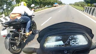 Dominar 400 VS Pulsar NS 200  Drag race  Top End  160 KMPH [upl. by Leamse533]