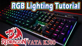 Redragon K580 Vata RGB controls Tutorial [upl. by Aime909]