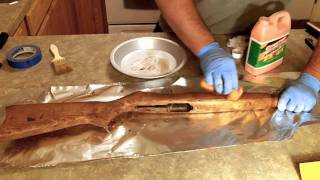 Rifle Stock Refinishing 1of 3 Stripping Ruger 1022 [upl. by Ermengarde259]