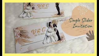 SINGLE SLIDER INVITATION  BOHO WEDDING INVITES  How to  DIY Creative Wedding Invitation Idea [upl. by Nolana451]