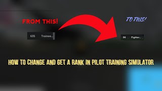 HOW TO CHANGE AND GET A RANK IN PILOT TRAINING SIMULATOR  Pilot Training Simulator RBLX [upl. by Aoht]