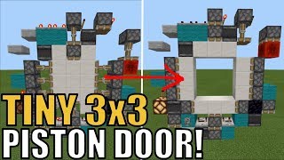 How To Make A COMPACT 3x3 Piston Door on BEDROCK 1 Wide [upl. by Dibb]