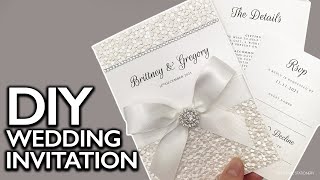 DIY WEDDING INVITATION  Elegant Handmade Invitation You Can Make At Home using Microsoft Word [upl. by Arihk]