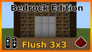 Flush 3x3 Piston Door Bedrock Edition Tutorial 1131 [upl. by Nwahsed]