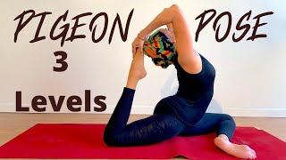 How to do pigeon pose  beginner intermediate amp advanced [upl. by Ahsimin155]