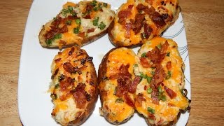 Twice Baked Potatoes in AirFryer  Air Fryer Potato Recipes [upl. by Ahsrats]