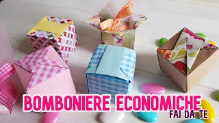 BOMBONIERE ECONOMICHE fai da te 2020 Scatoline origami PORTACONFETTI [upl. by Clo]