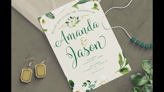 PHOTOSHOP TUTORIAL  How to Create a Wedding Invitation Design [upl. by Clover]