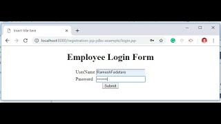 Login Form using JSP  Servlet  JDBC  MySQL Example [upl. by Araeic973]