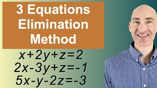 Solving Systems of 3 Equations Elimination [upl. by Armanda]