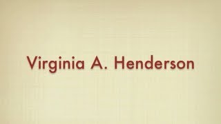 Virginia Henderson  Nursing Theorist [upl. by Sanfourd]