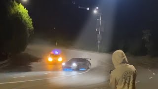 Craziest Street Drift in History with POLICE HELICOPTER [upl. by Maure]