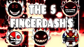 quotTHE 5 FINGERDASHSquot   GEOMETRY DASH BETTER AND RANDOM LEVELS [upl. by Camala]