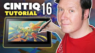 How to Setup Wacom CINTIQ 16  Tutorial [upl. by Sanyu]