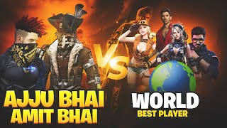 Ajjubhai and Amitbhai vs World Best Player  2 vs 4 Clash Sqaud  Garena Free Fire [upl. by Atirac]