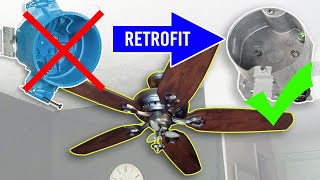 Install a Ceiling Fan Retrofit Junction Box Support a Heavy Light Fixture [upl. by Alaster]