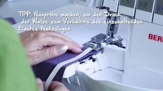 Tutorial Videoanleitung zu BERNINA Gummibandnähfuss für Overlockmaschinen [upl. by Anoyi]