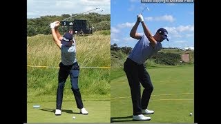 Justin Thomas golf swing  Long Iron faceon amp downtheline July 2017 [upl. by Ursuline]