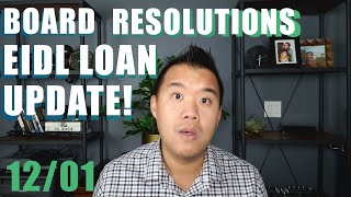 EIDL Loan Update  Board Resolutions and Certificates [upl. by Dwane]