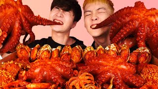 ENG SUBSpicy Octopus Seafood Boil EatWith My Best FriendMukbang🐙Korean ASMR 후니 Hoony Eatingsound [upl. by Kirstyn]