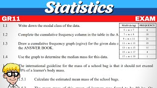 Statistics Grade 11 Exam Question [upl. by Annaeg]