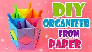 DIY DESK ORGANIZER PAPER TUTORIAL SOSO EASY [upl. by Eihcra]