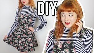 DIY Pinafore  With Adjustable Straps  Make Thrift Buy 24 [upl. by Tat]