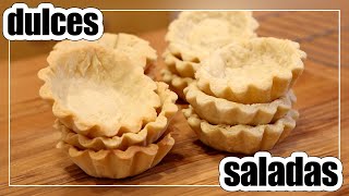 Masa para TARTALETAS Saladas y Dulces  Masa Sablée y Brisée [upl. by Anekam]