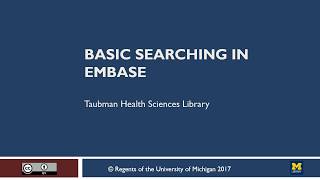 Basic Searching in Embase [upl. by Oigufer]