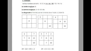 Leçon de maths  le carré magique [upl. by Mot652]