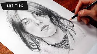 Billie Eilish Pencil Drawing  Step By Step Tutorial [upl. by Acinelav135]